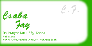 csaba fay business card
